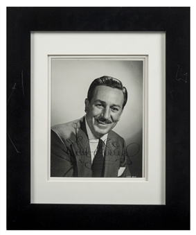 Walt Disney Signed and Framed 8” x 10” Original 1949 Studio Portrait (PSA/DNA)